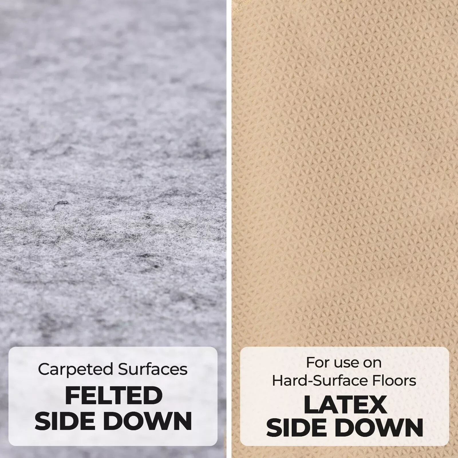 Lynn Polyester Felt and Rubber Non-Slip Floor Protector Indoor Area Rug Pad