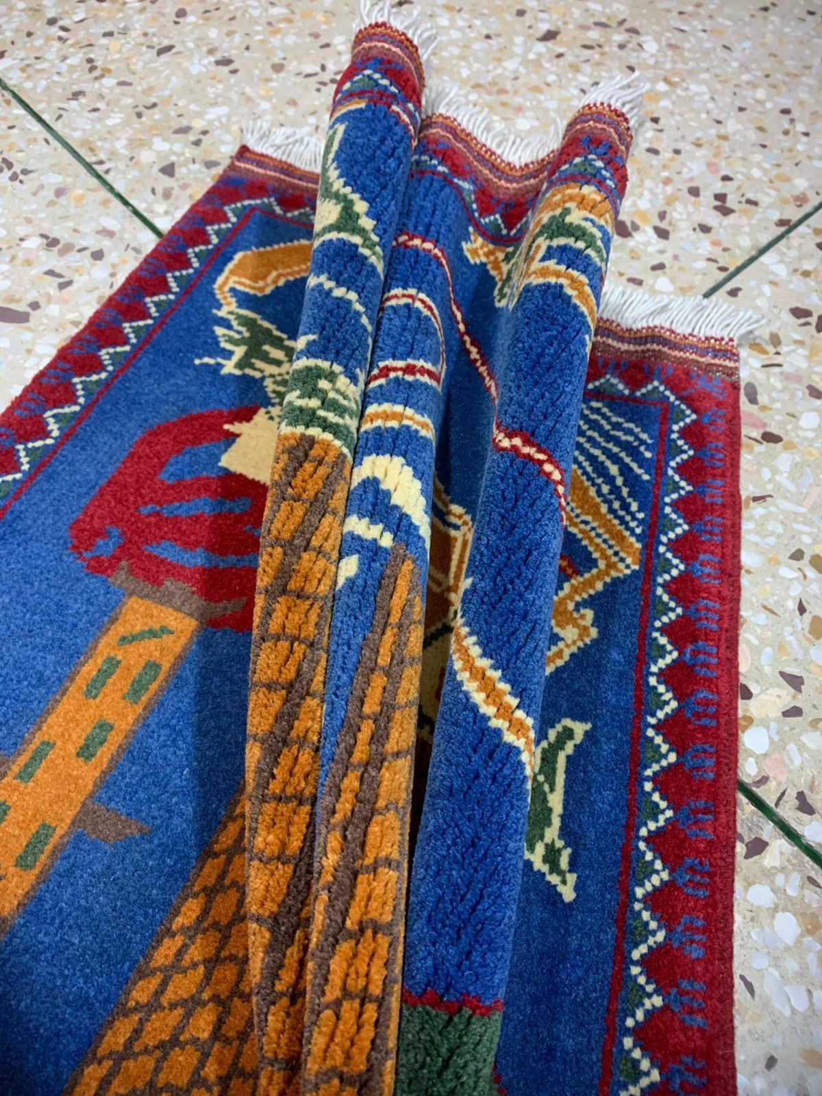 120cmx73 cm. handmade afghan war rugs, opium, 9/11 ussr, usa, military, ak47