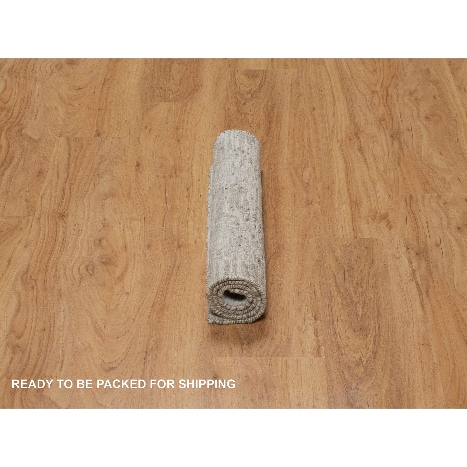 2’x3′ Medium Gray Undyed Natural Wool Modern Design Hand Knotted Mat Rug R91274