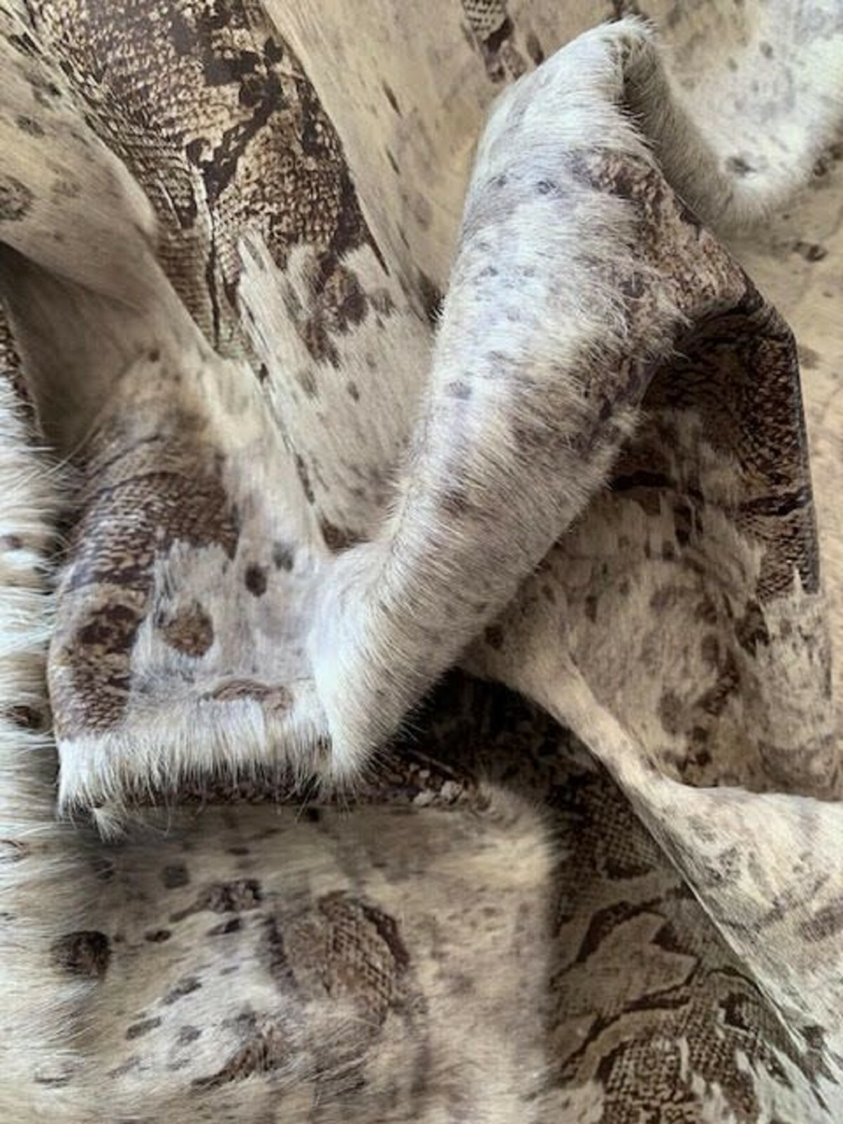 Snake Acid Washed Cowhide Rug Size: 8×6.5 feet A-1458