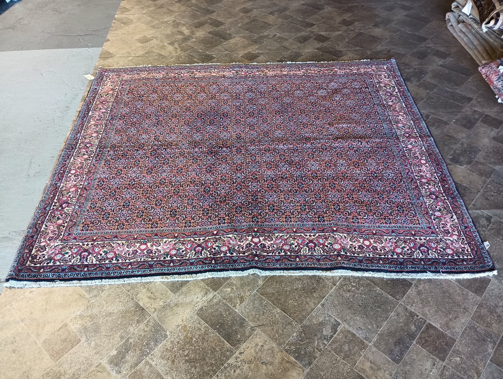 7×8 SQUARISH QUALITY Perrsian Bijaar Rug Royal Blue Herrati #B-72377
