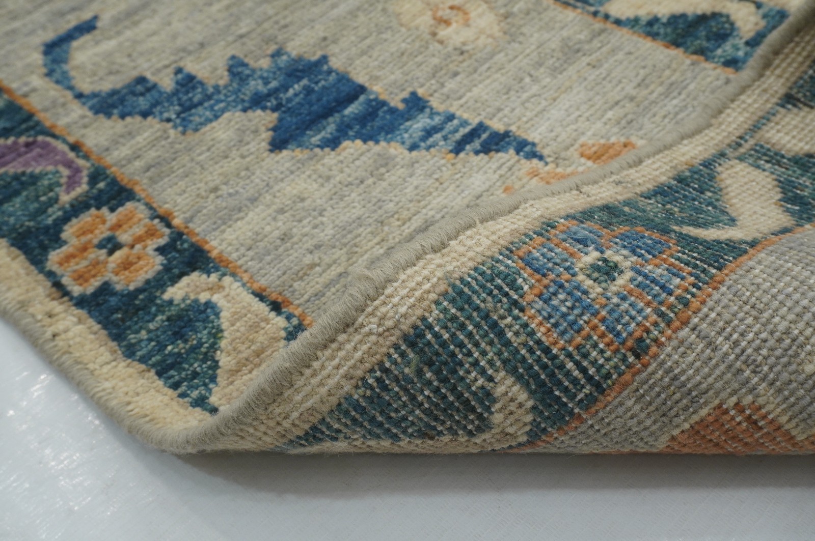 9×12 ft Beige Turkish Oushak Hand Knotted Wool Oriental Area Rug (8’10″x11’7″)