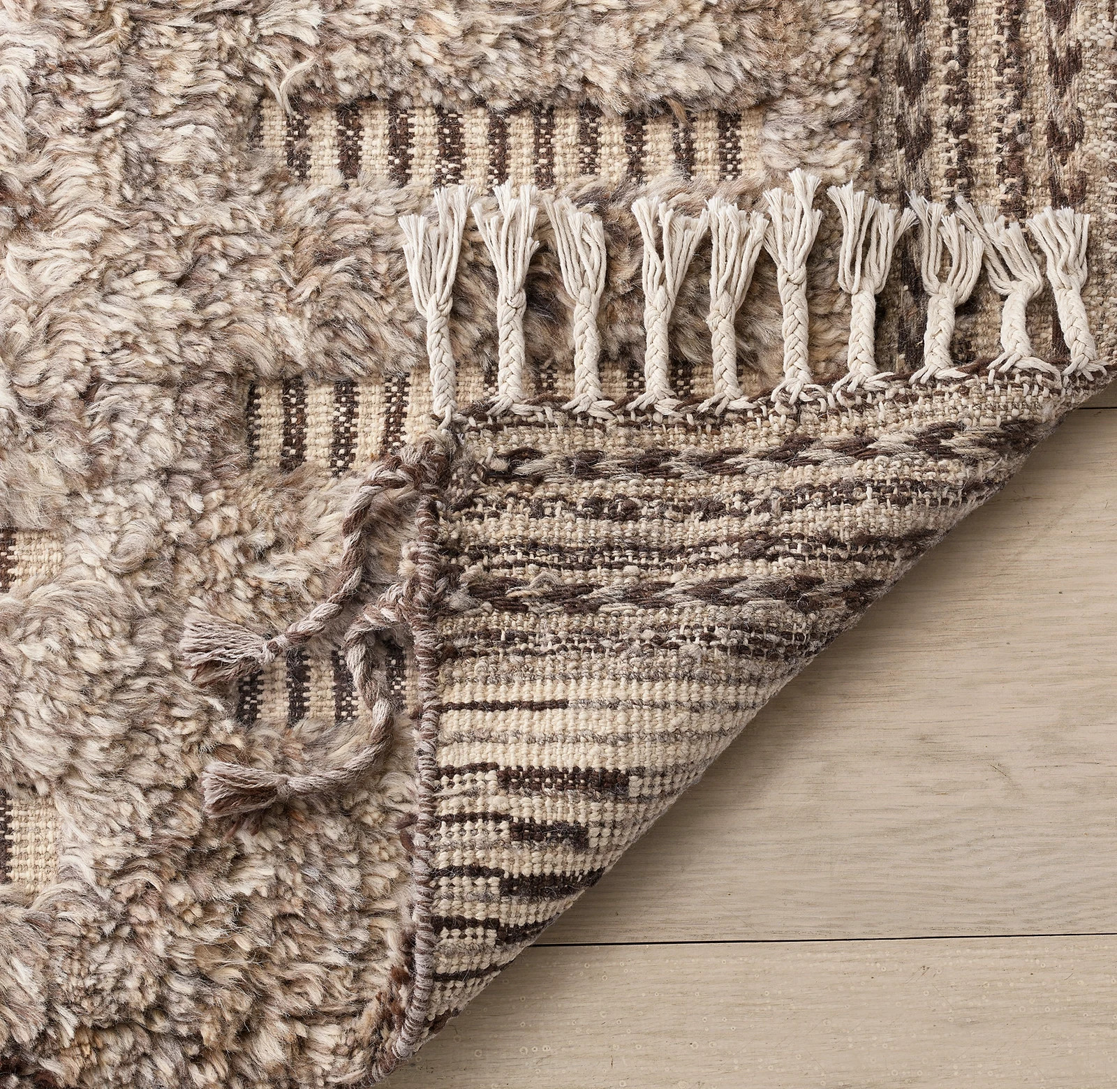Dashed lines appear hewn into Allali’s plush pile, the meditative grid Moroccan