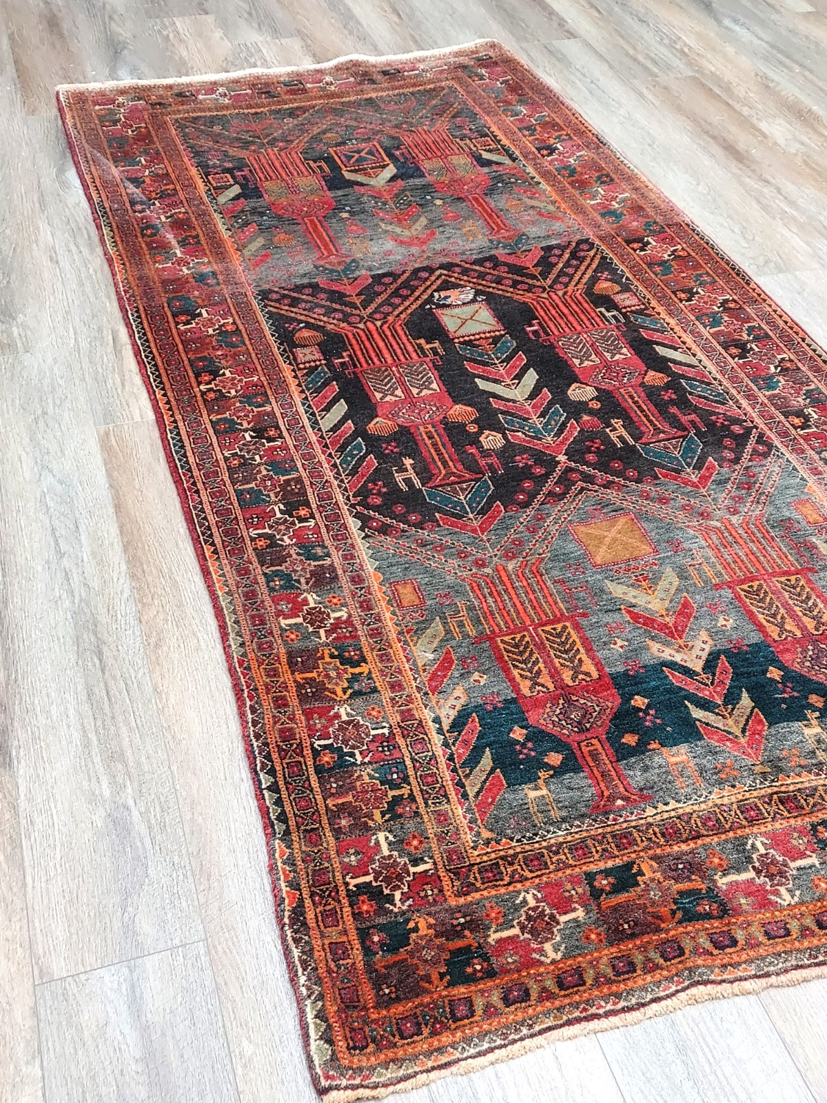 Turkish Silk And Wool HandMade Bohemian Royal Classic Design Rug 3.9×8.4 Ft