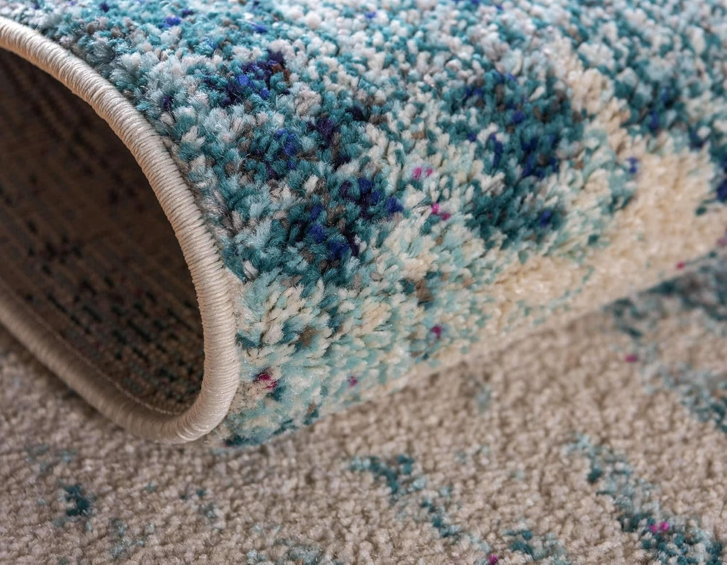 Coastal Modern Light Blue Lobster Shells Area Rug 8′ x 10′ – Positano Collection