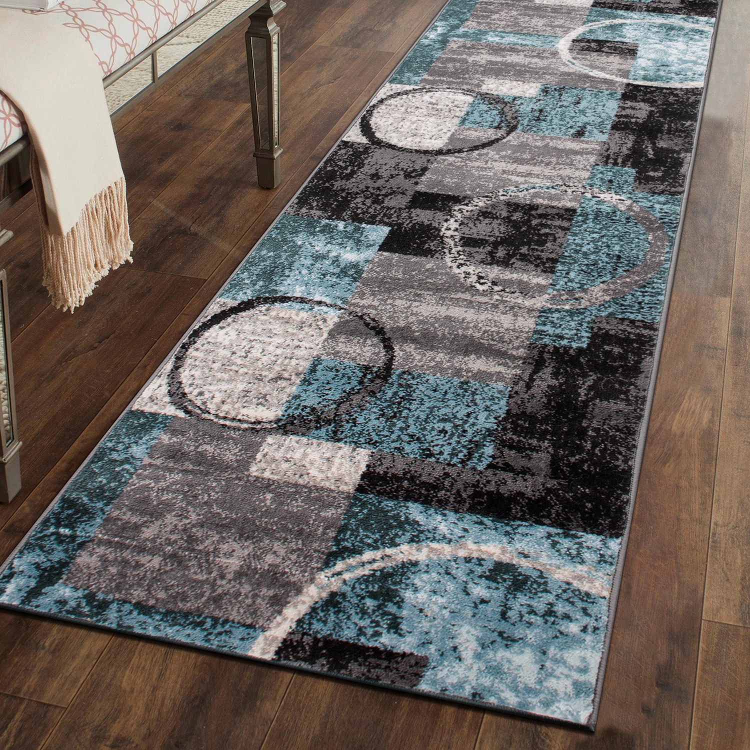 Rugshop Rugs Runners Abstract Circle Carpet Rug Runner Kitchen Rugs 2’7″x12′