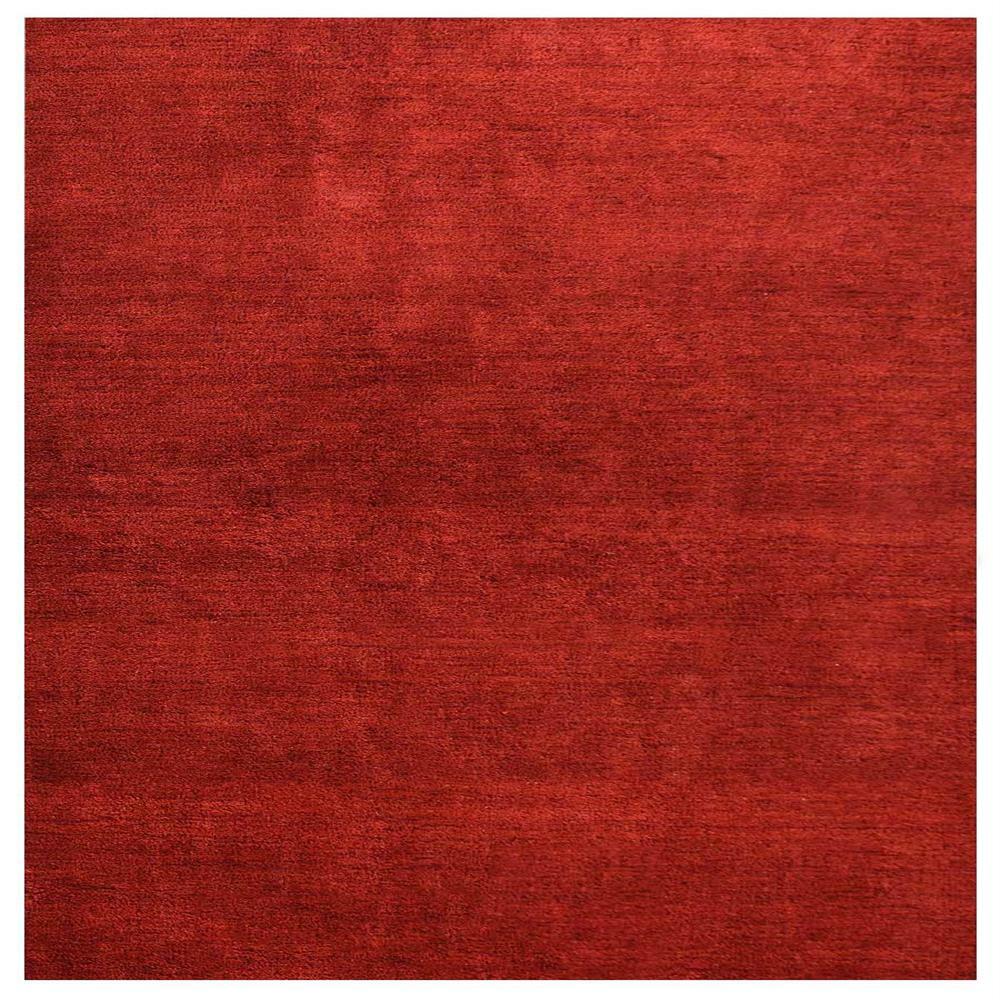 Hand Knotted Loom Silk Mix Area Rug Solid Light Red BBH Homes BBLSM111