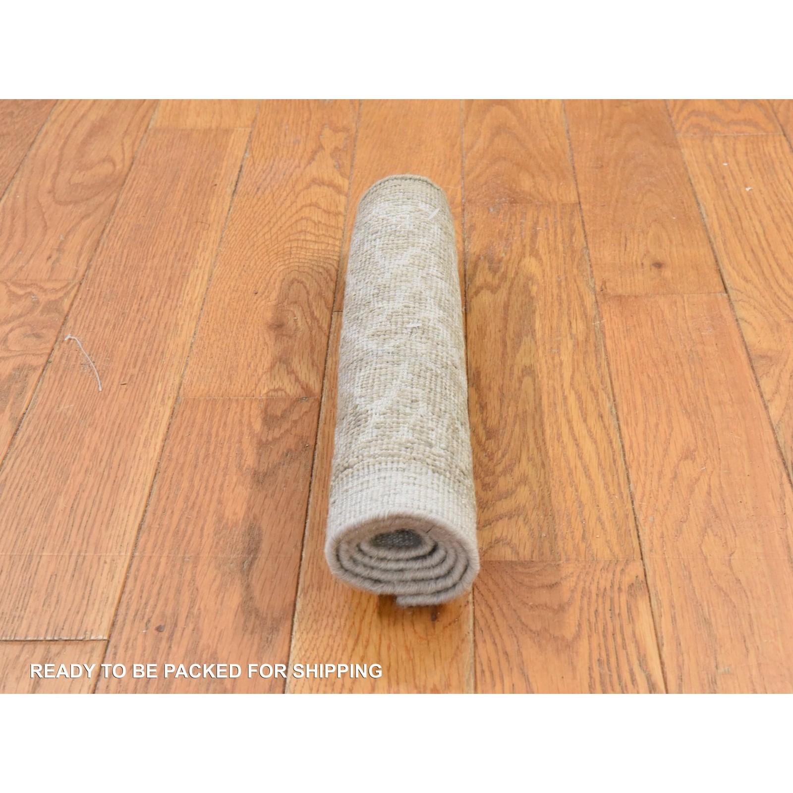 1’3″x2′ Brown Real Silk and Wool Hand Knotted Mat Sample Rug 78663