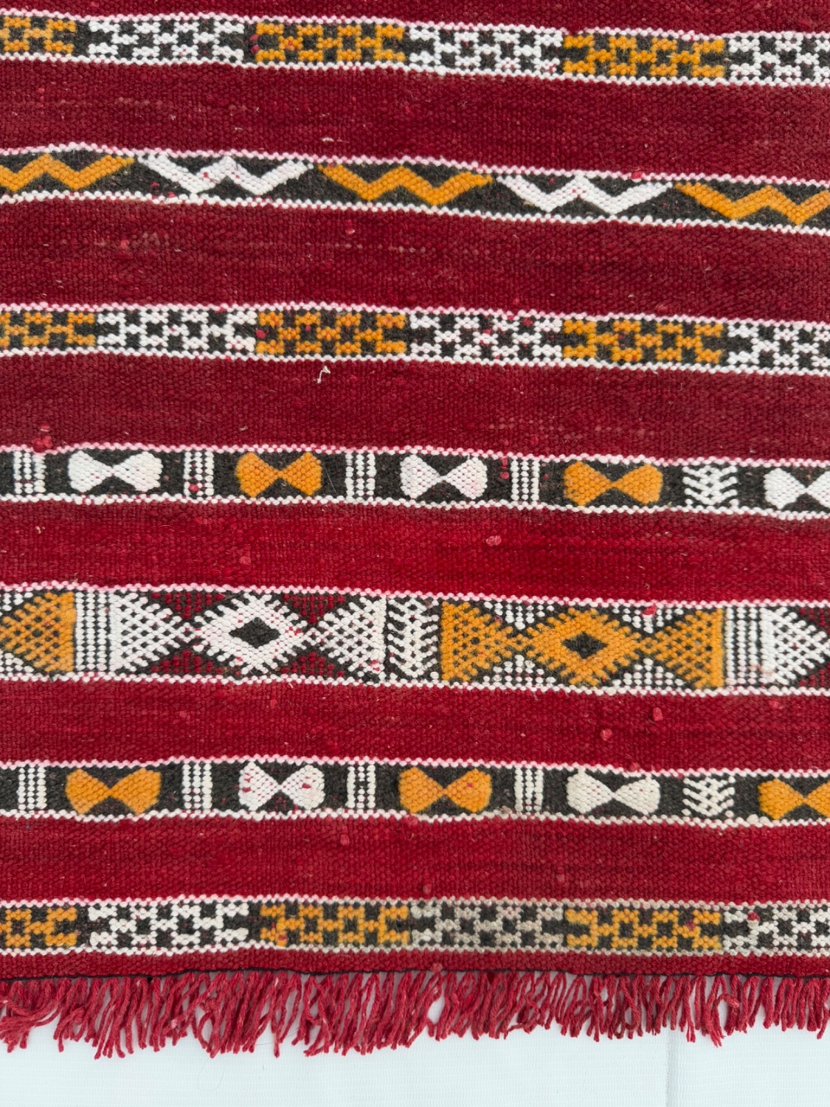 Vintage Hand Woven Moroccan Berber Wool Weaving Kilim Rug 132×85 Cm