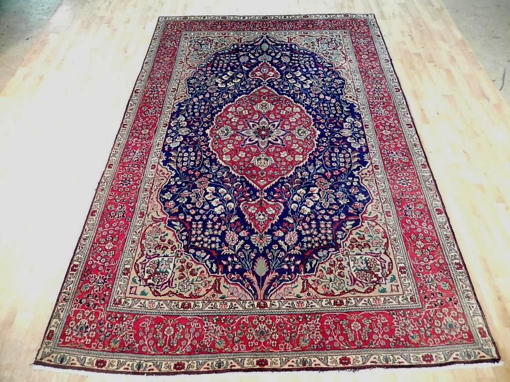 7×11′ Blue Semi-Antique Perssiaan Saroukk Rug 72068