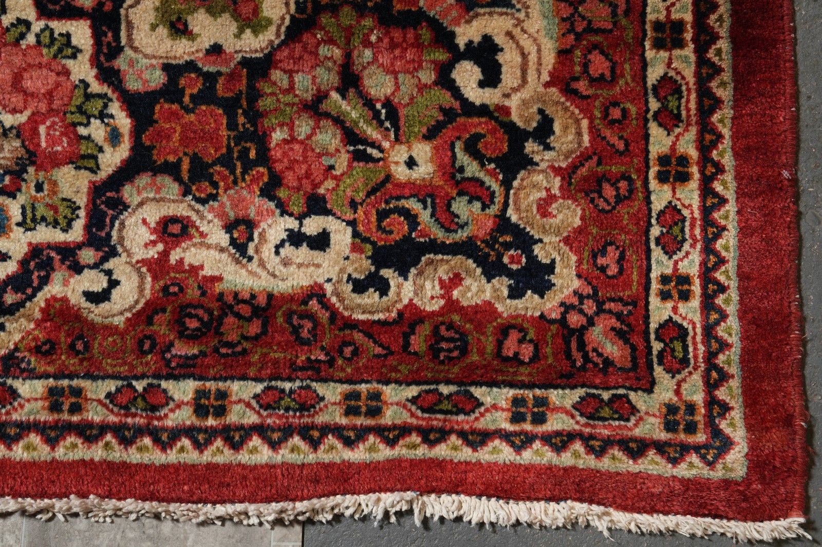 13 x 19 Perrsian Sarouuk Kermaan Rug Open Field 1960’s Irran #F-4506