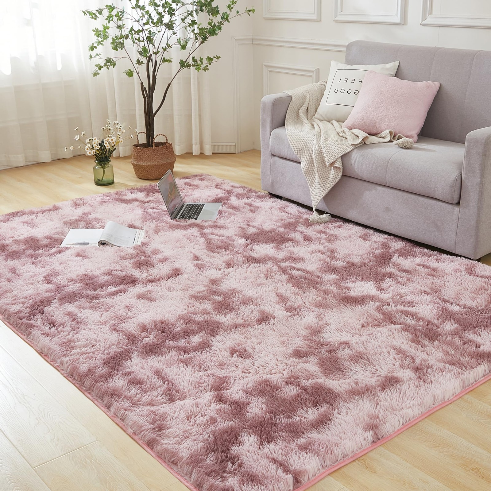 Andency Fluffy Shag Area Rug 3×5 Non-Slip for Living Room Bedroom Soft Carpet