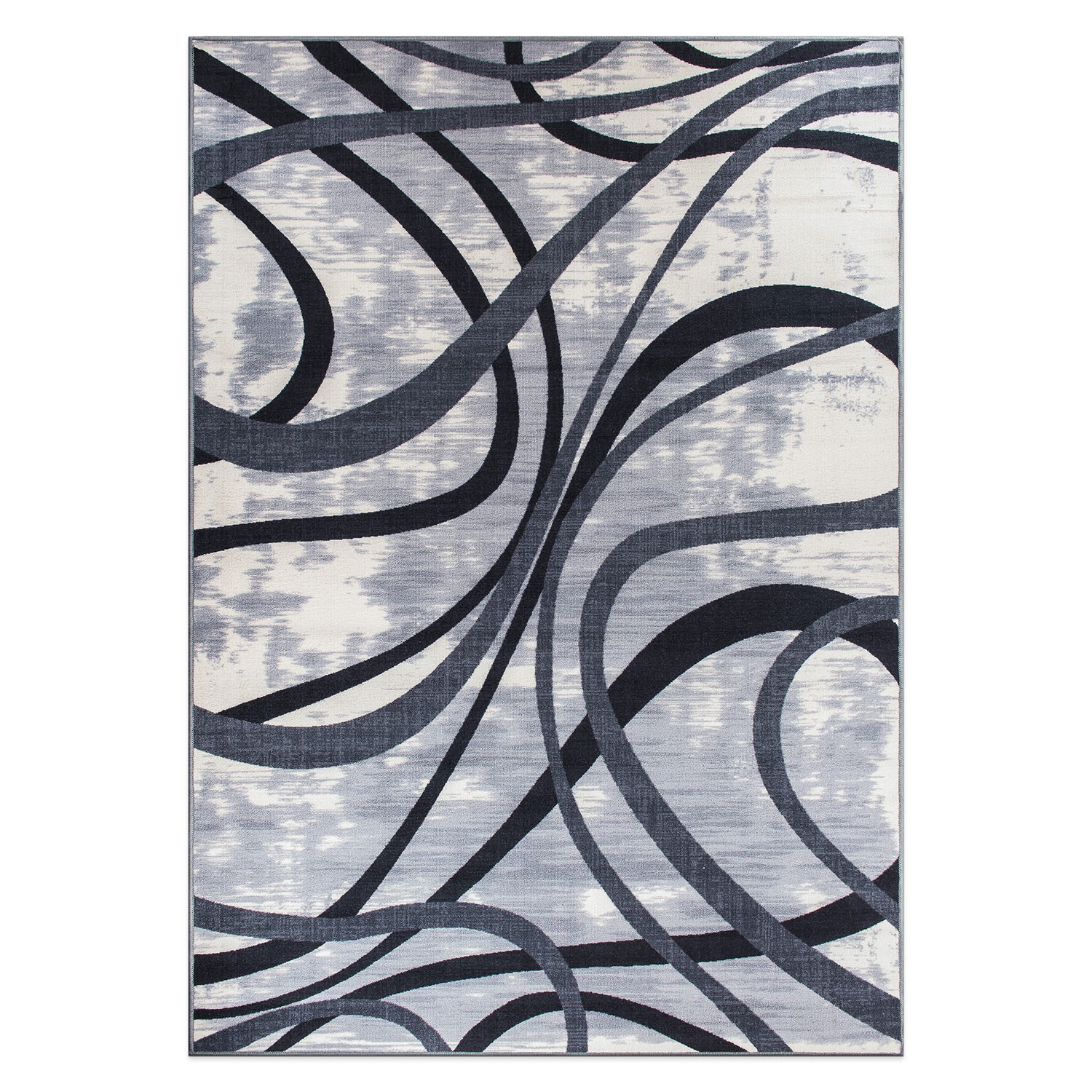 Rugshop Area Carpets Modern Distressed Abstract Lines Non Slip Rug Bedroom Rugs