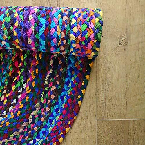 Rug 100% natural cotton braided style reversible oval Rug modern living Area rug