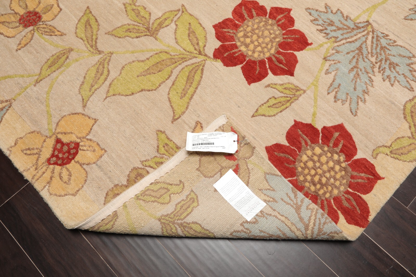 Tufenkian Chelsea Garden Hand Knotted Wool Tibetan Area Rug Beige 5’6″ x 8’6″