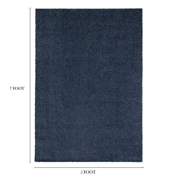 Mainstays 5×7 Shag Area Rug Gray Indoor Soft Plush Living Room Bedroom Carpet