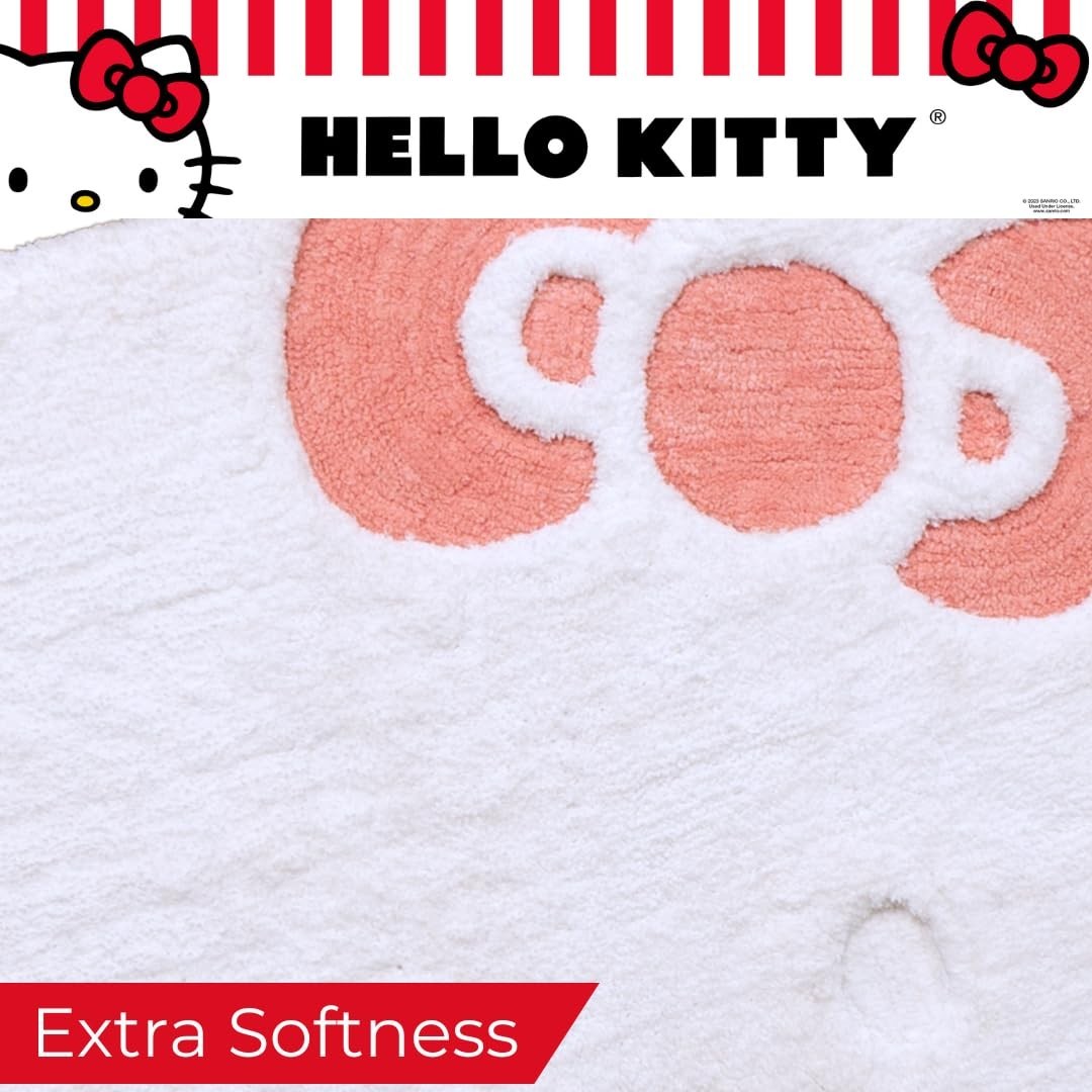 Non-Slip Hello Kitty Area Rug 34.75″ x 30″ Tufted Mat for Bathroom/Bedding
