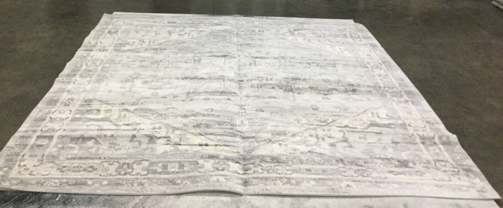 CREAM / GREY 11′ X 11′ Square Stained Rug, Reduce price 1172652713 BNT852B-11SQ