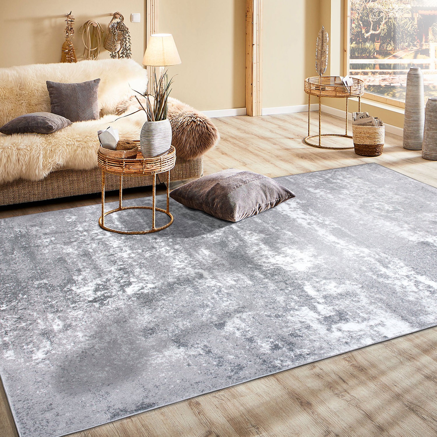 Rugshop Area Rug Distressed Abstract Watercolor Discount Area Rugs Gray Rugs 3×5