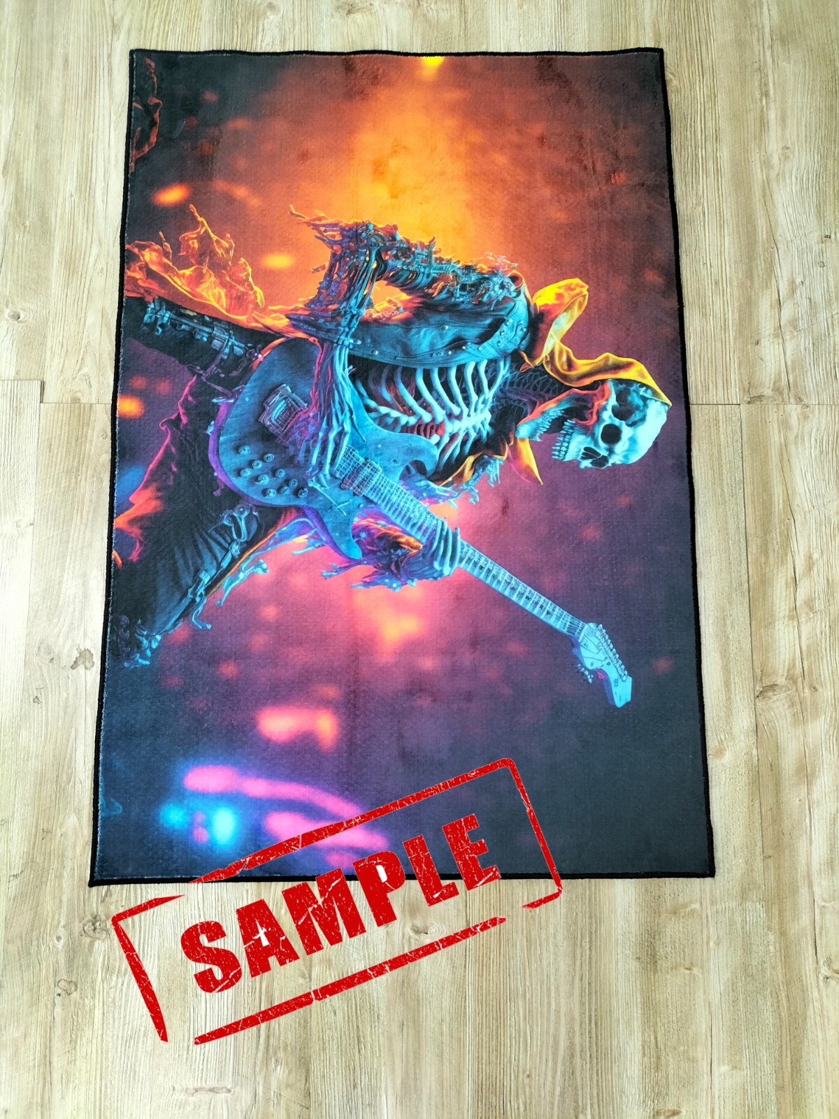 Guitar Rug, Skeleton Rug, Fantastic Rug,Skull Rug,Guitar Themed Rug,Music Rug,