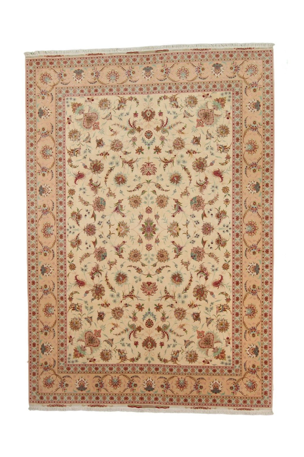Tabrizz | 8’2″ x 12’1 Hand-Knotted Traditional Area Rug | 100% Wool | Floral