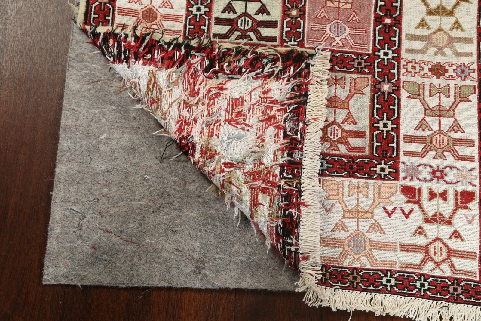 100% Silk Kilim-Sumak Geometric Oriental Area Rug Flat-Weave Tribal Carpet 3’x4′
