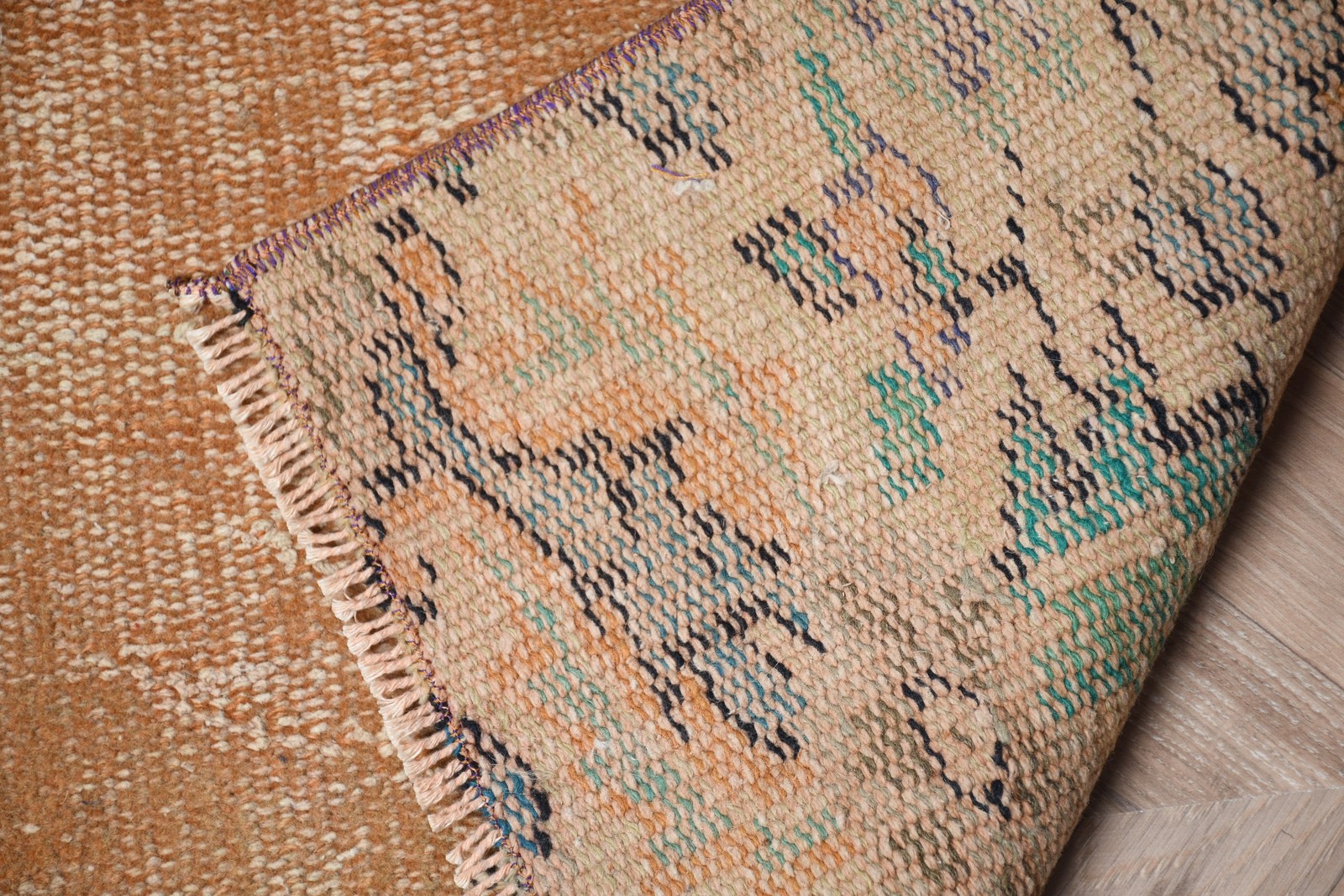 Turkish 3,6×7,1 ft Rug, Vintage Rug, Brown Handmade Rug Wool