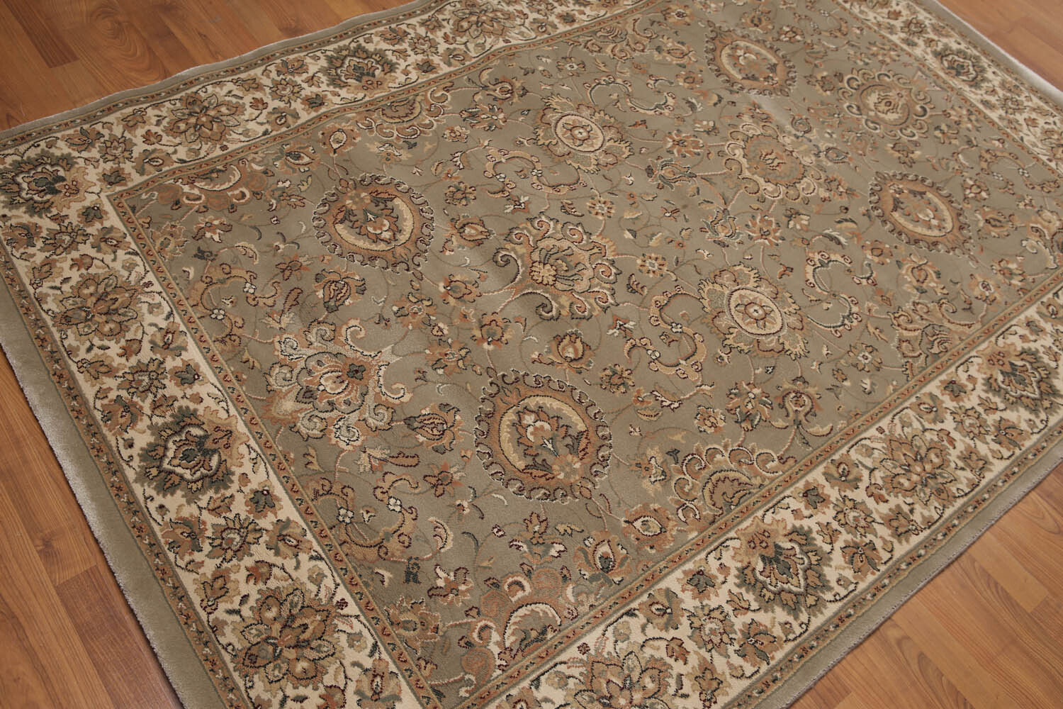 Made in USA 100% New Zealand Wool Dense pile Area Rug Gray 5′ x 7′