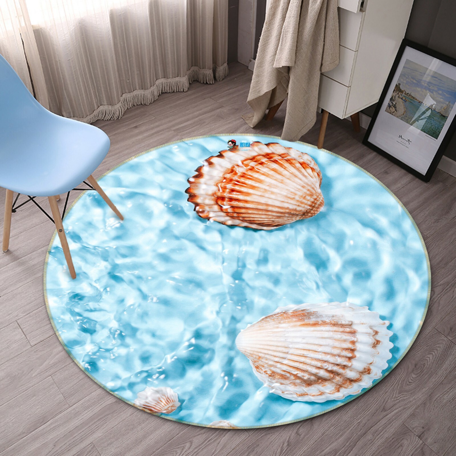 3D Seashells Sea ZHUA1986 Game Non Slip Rug Mat Photo Carpet Zoe