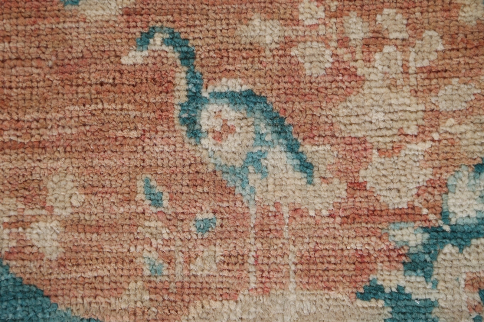Animal Pictorial Art Deco Rust/ Teal Green Chinese Accent Rug 2×3 Handmade Rug