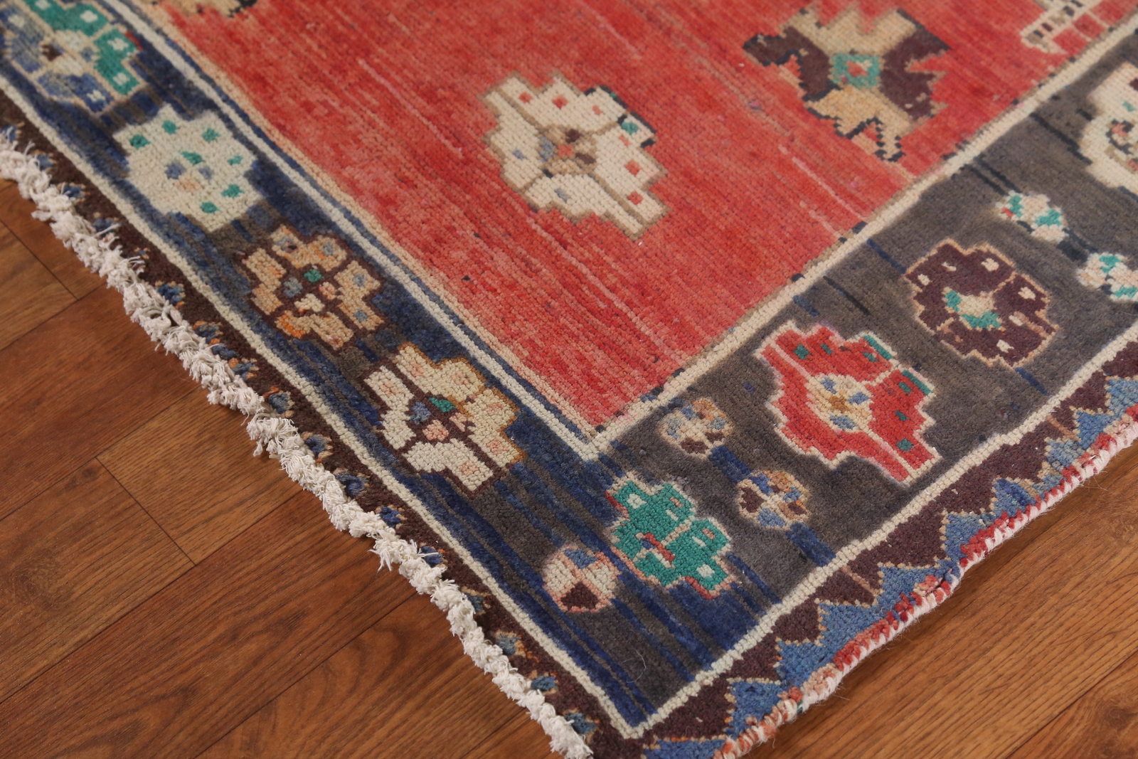 Geometric Tribal Traditional Rug 4×8 ft Handmade Wool Vintage Nomadic Carpet