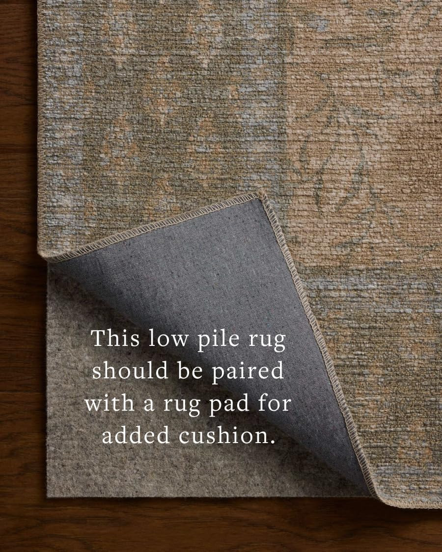 Loloi Rifle Paper Co. Edinburgh Floral Area Rug 7’6″ x 9’6″ Sand/Green