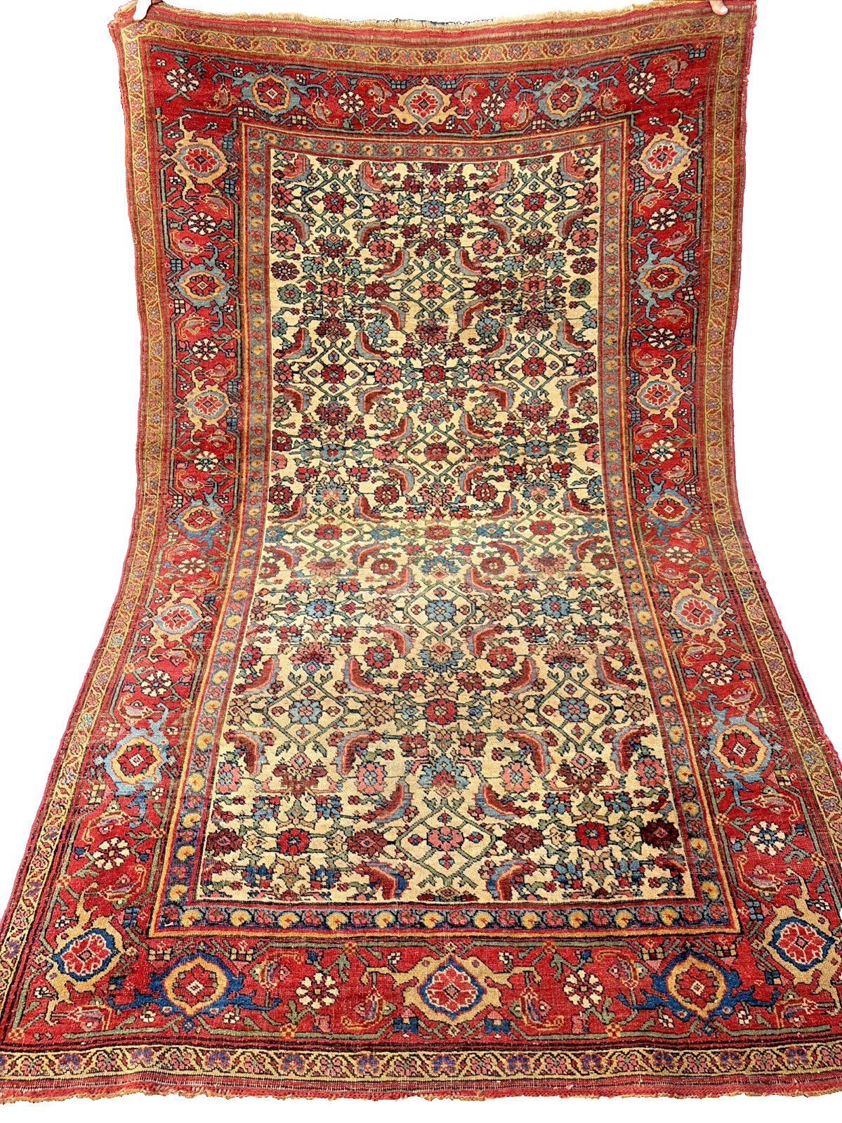 Auth: 19th C Bidjar Rug Kurdish Wool Collectors Mystical Art Beauty 4×7