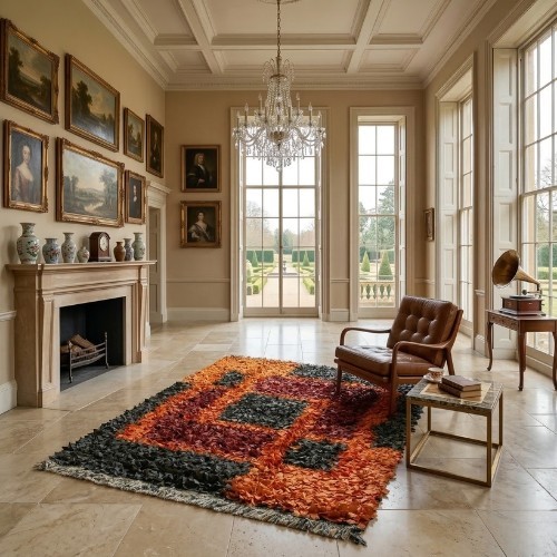 Luxury Genuine Leather Shag Rug –Hand-Finished Designer Floor Decor Australia 64