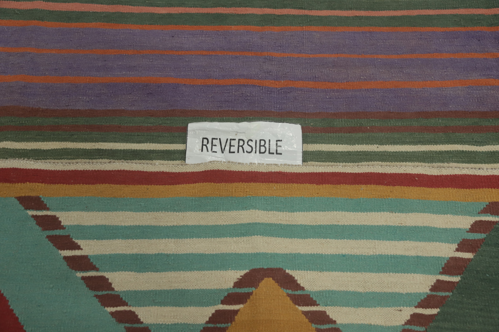 Tribal Kilim Oriental Area Rug 7×10 Ft Hand-Woven Multi-ColorStriped Wool Carpet