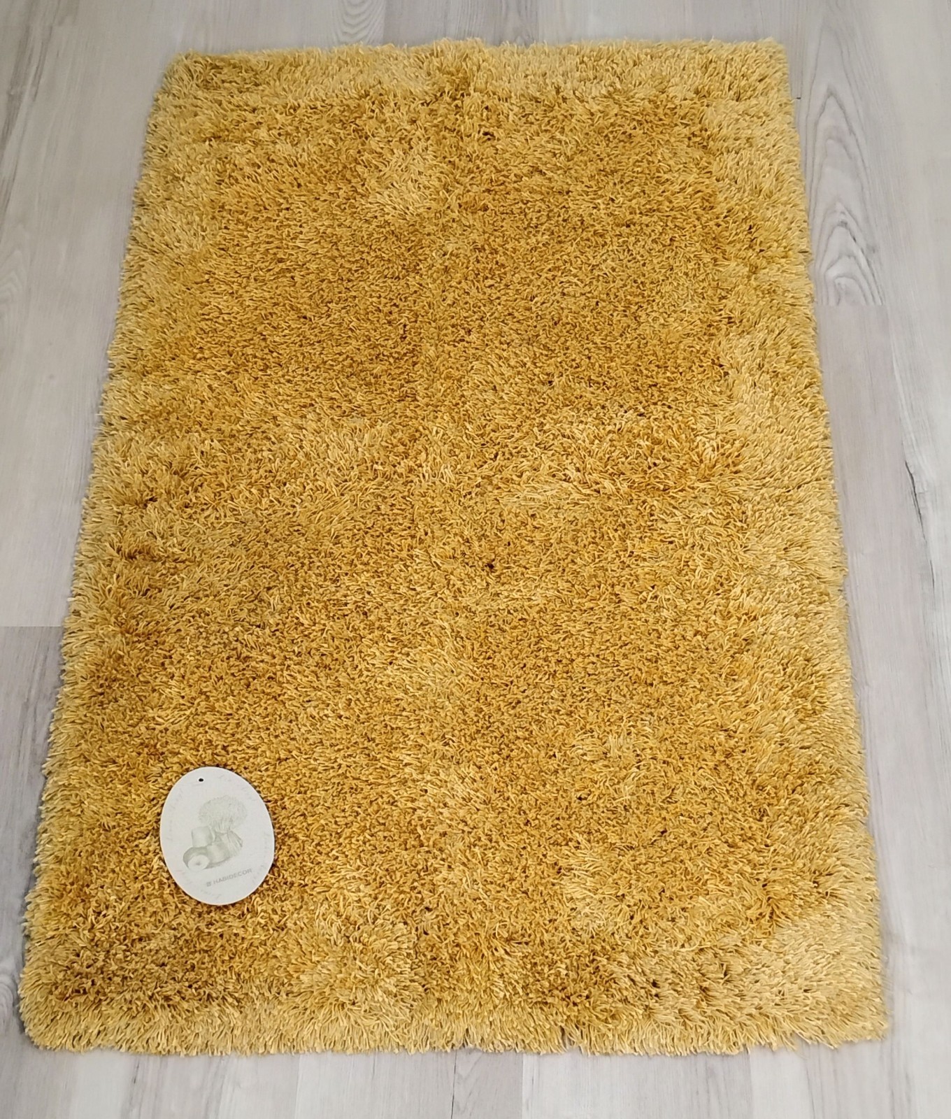 HABIDECOR Rug 27″x47″ Short Shag Linen/Acrylic Gold Color Made In Portugal