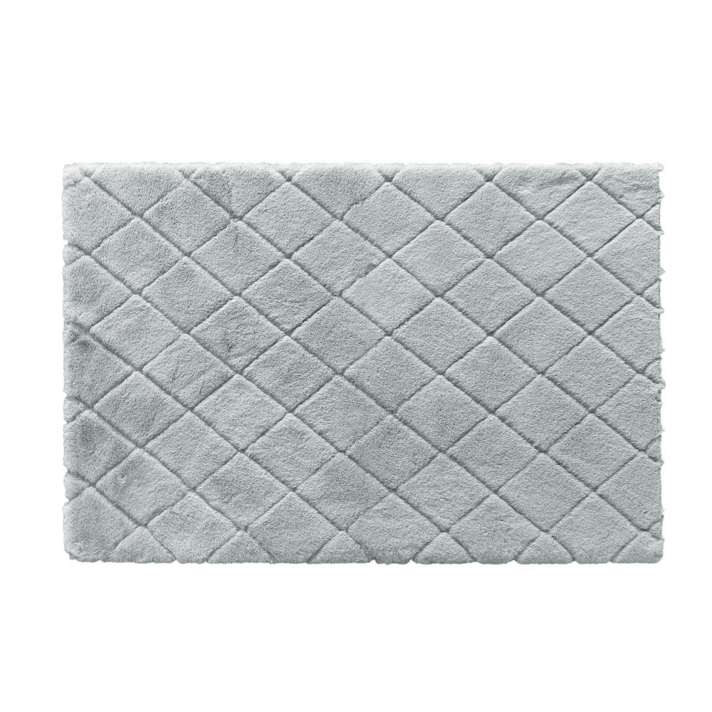 Diamond Faux Fur Area Rug, Gray, 30 x 46 in