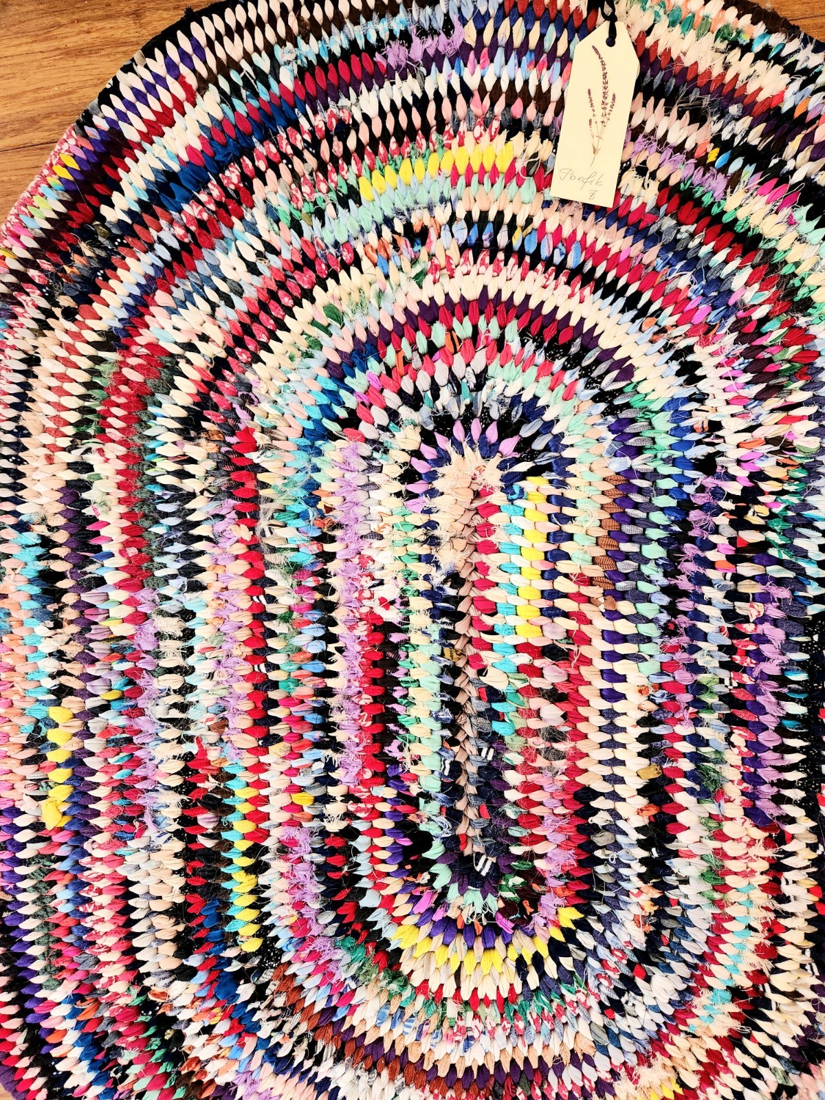 Handmade Oval Woven Rag Rug Multicolor Rustic Farmhouse Cabin Decor 34.5″ x 25″