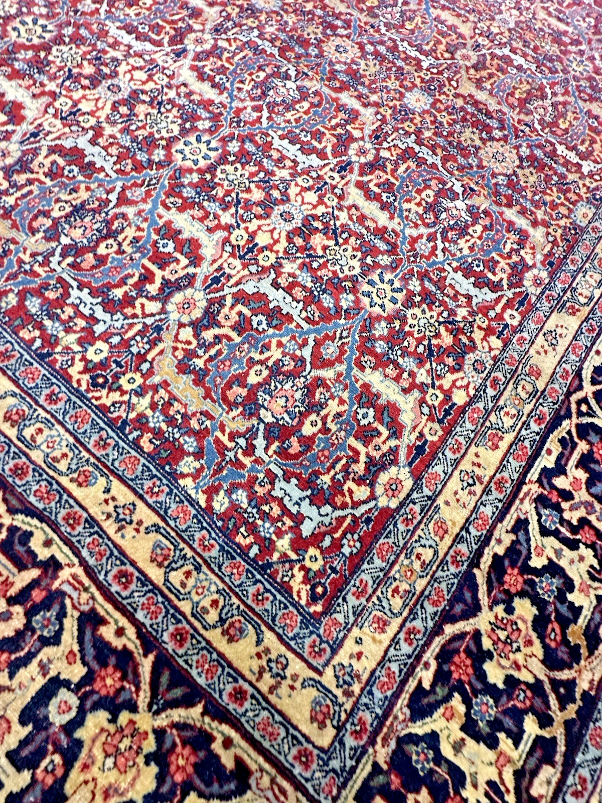 Auth: 1930’s Antique Kurdish North West Rug Mystical ART Beauty Red 9×12