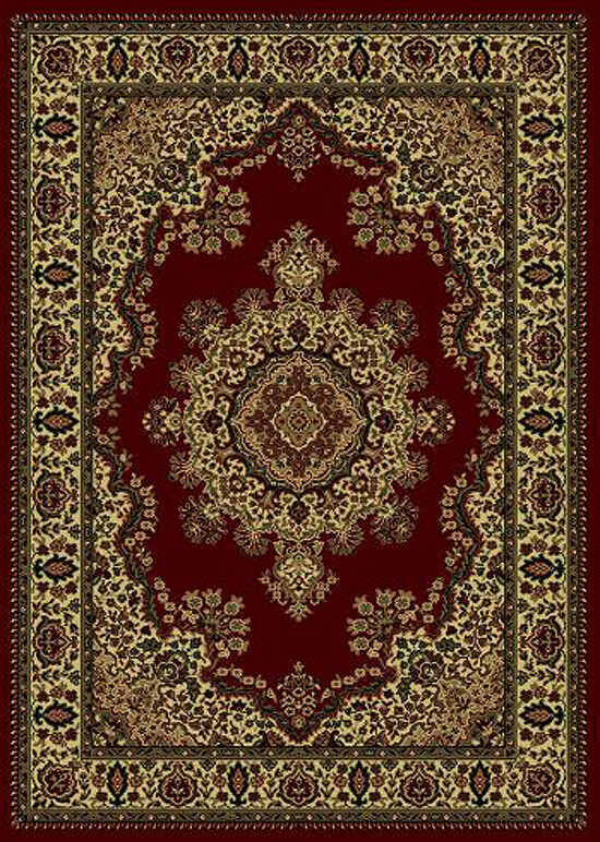 5×5 Radici Red Medallion Floral Area Rug Round 1191 – Aprx 5′ 3″ x 5′ 3″