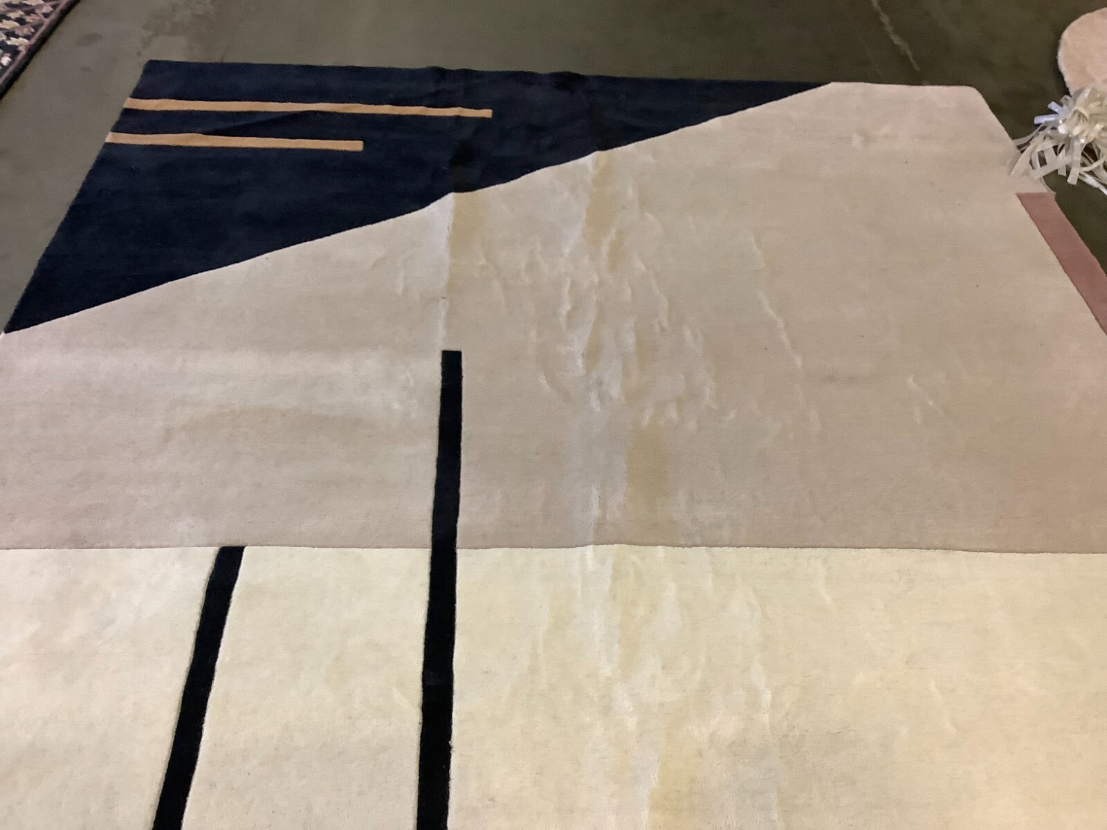 IVORY / BLACK 9′ X 12′ Flaw in Rug, Reduced Price 1172664292 FTV110A-9