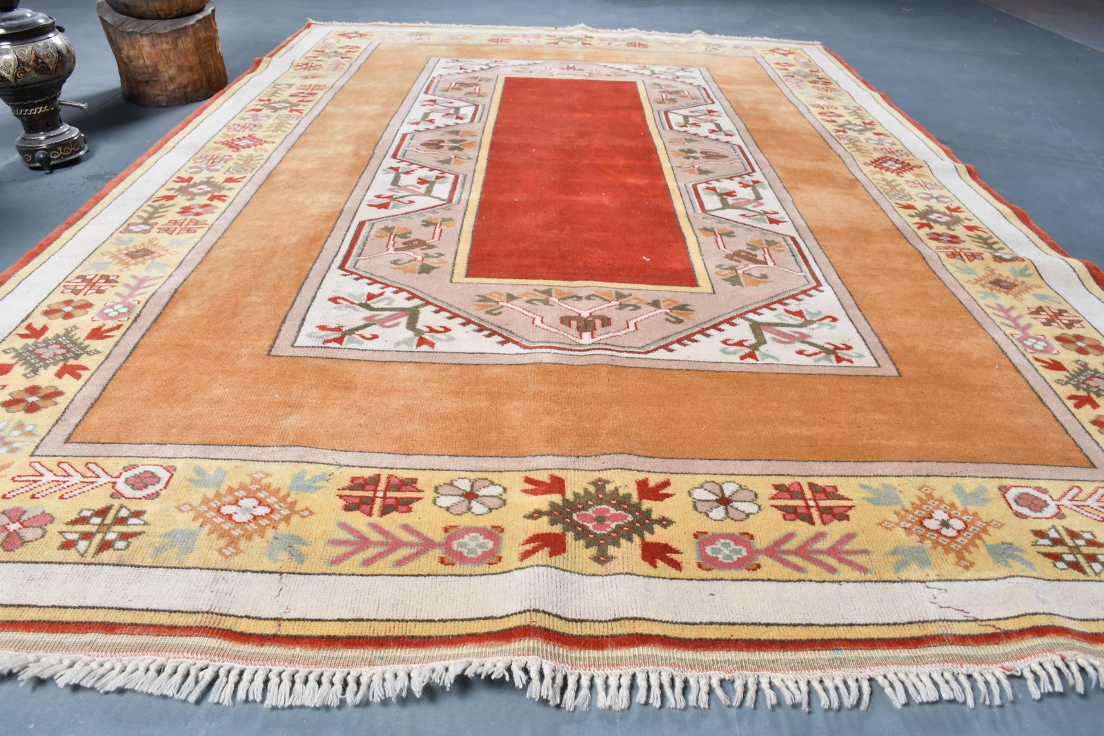 Turkish Vintage Rug 6,6×9,7 ft (202×295 cm), Red Wool Rug