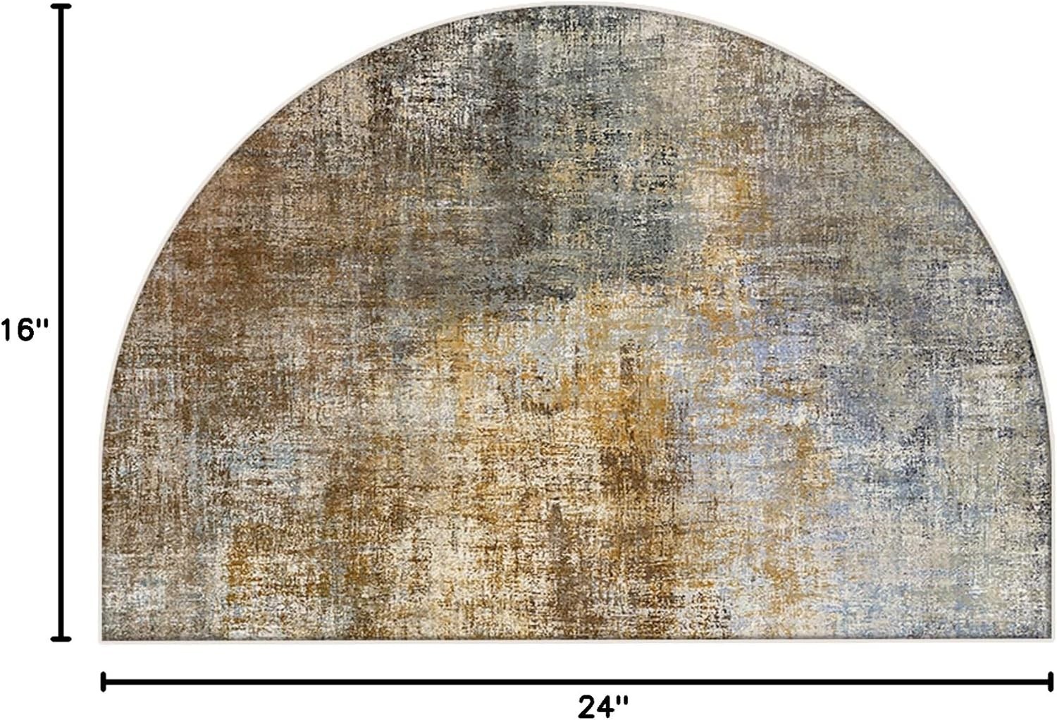 Half Round Non-Slip Doormat Floor Rug Mat Brown Semi Circle Bathroom Floor Ru…
