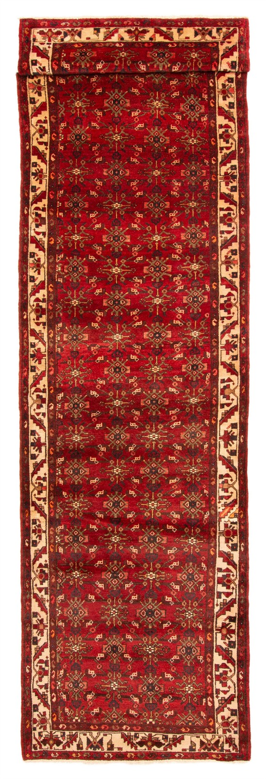 Vintage Hand-knotted Runner Rug 3’6″ x 16’1″ Traditional Oriental Wool Carpet