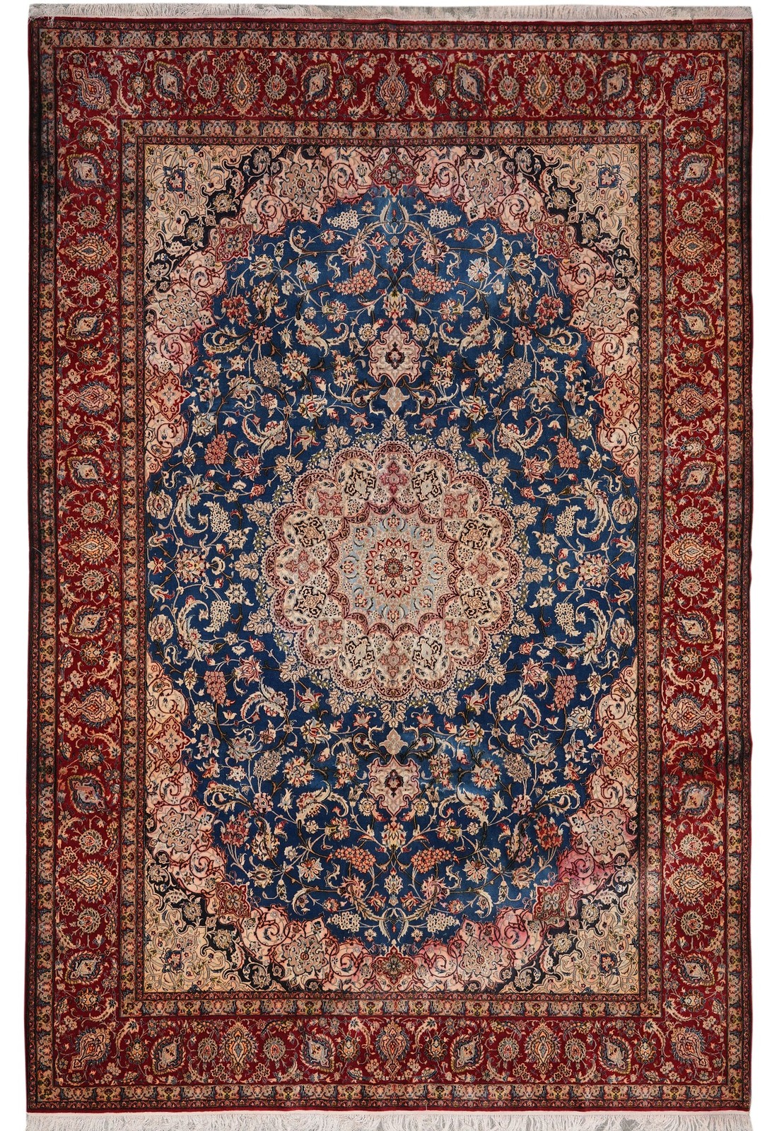 7.4 x 10.4 Estate Carpet Wool and Silk Perrsian Esfahaan Rug 500 KPSI #F-4511