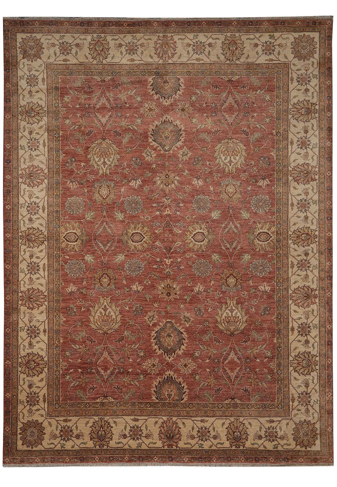 9 x 12.4 New Agra Rug Coral #B-72558