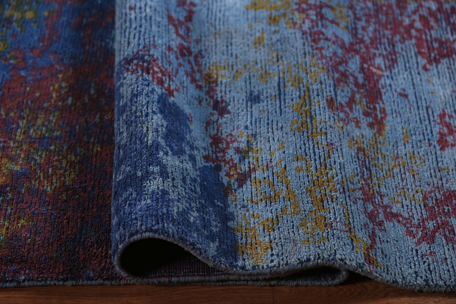 Artistic Abstract Indian Area Rug 10×13 Wool Hand-knotted Contemporary Carpet