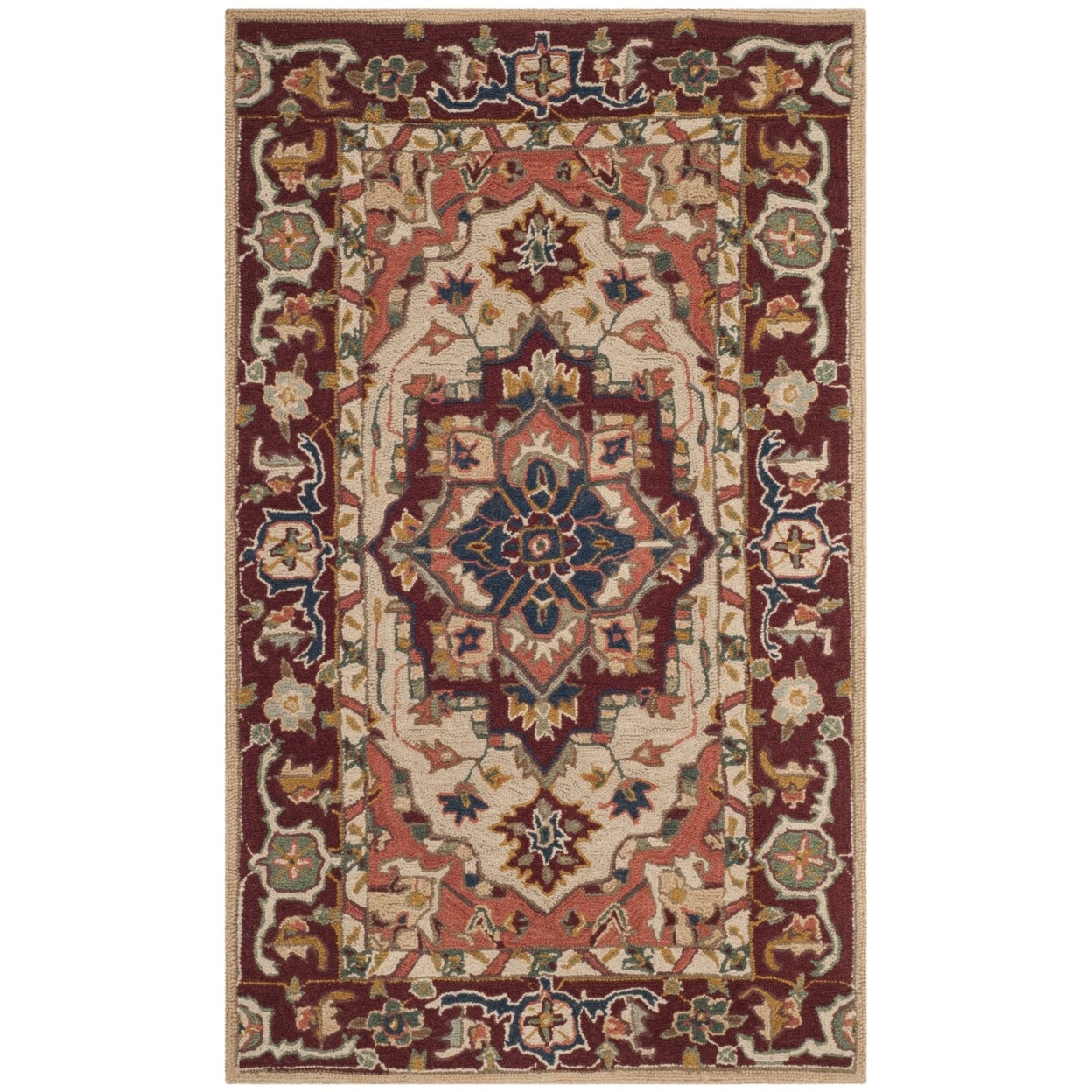 SAFAVIEH Chelsea HK709A Hand-hooked Red / Ivory Rug