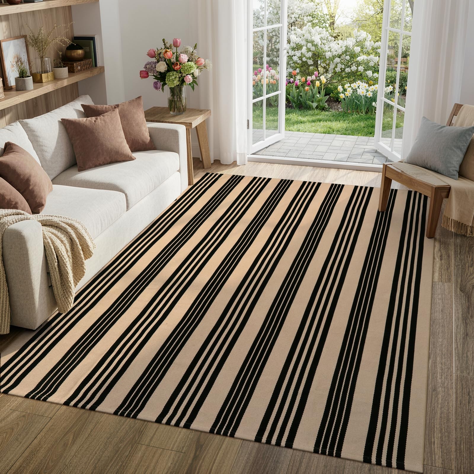 KIMODE Indoor Outdoor Rug Fall Large Patio Rugs Living Room Area Rug