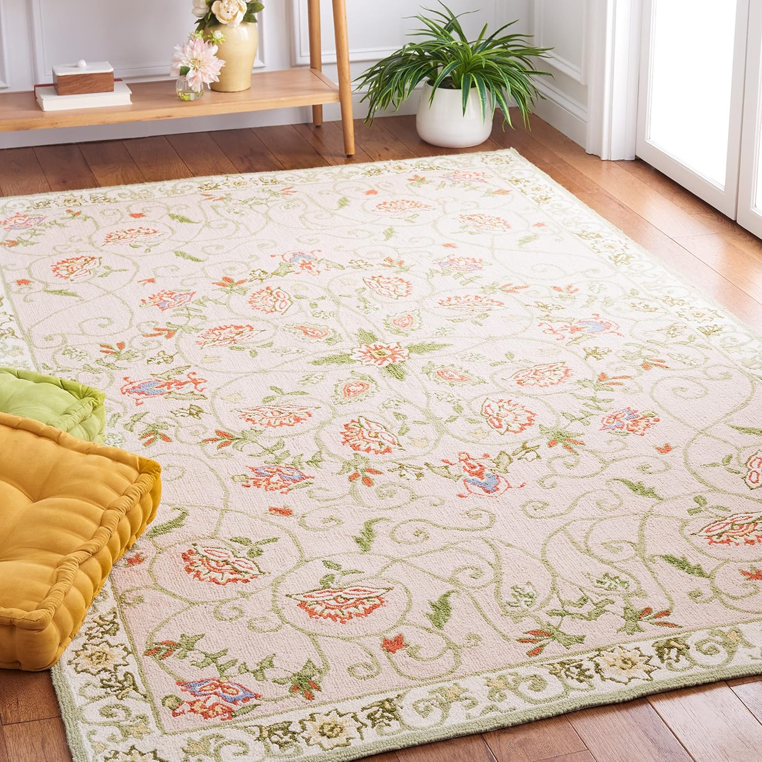 Chelsea Collection Hand-Hooked Area Rug 5’3″ x 8’3″ – Beige & Green
